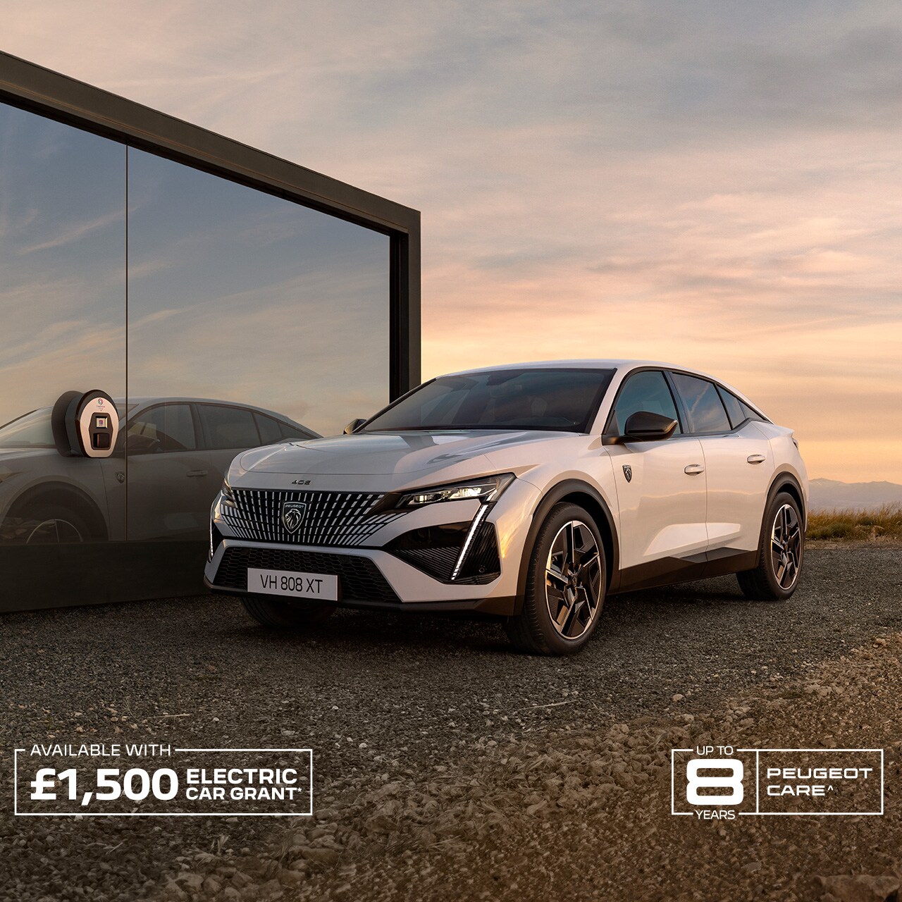 PEUGEOT E-408 all-electric front view